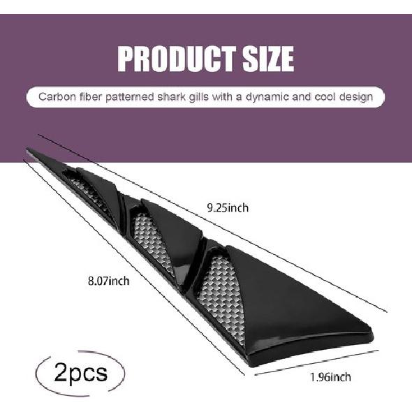2 PCS Car Modified Side Air Vent Body Fender, Shark Gill Spoiler Decorative