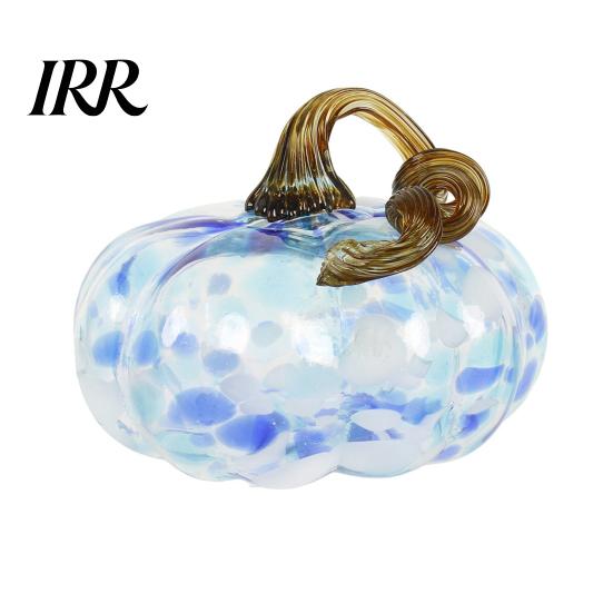 Pumpkin Ornament Mini Hand Blown Glass Ornament, Collectible Thanksgiving Halloween Decoration Faux Crystal Hanging for Fall, Harvest Unique Gift