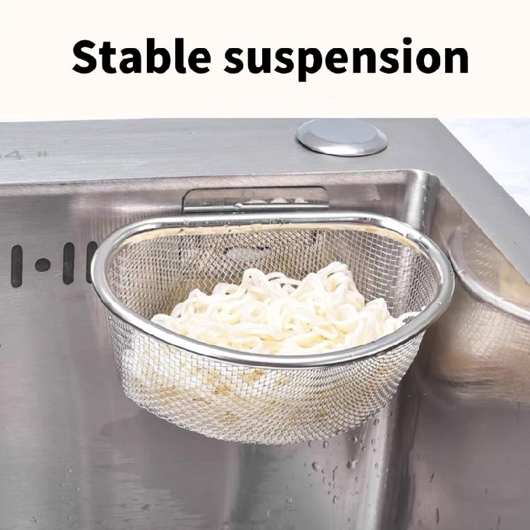Metal Kitchen Drain Strainer Flexible Basket Sink Accessory Drain Strainer Food Scrap Catcher Stainless Steel Texture