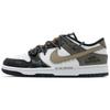 Dunk Leather Slip Resistant Abrasion Resistant Low Top Skateboard Shoes Unisex Black White Brown HF5441-100(Team260- QD)