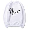 Women's Round Neck Heart Print Casual Hoodie