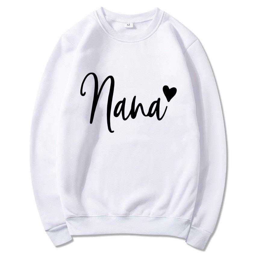 Women's Round Neck Heart Print Casual Hoodie