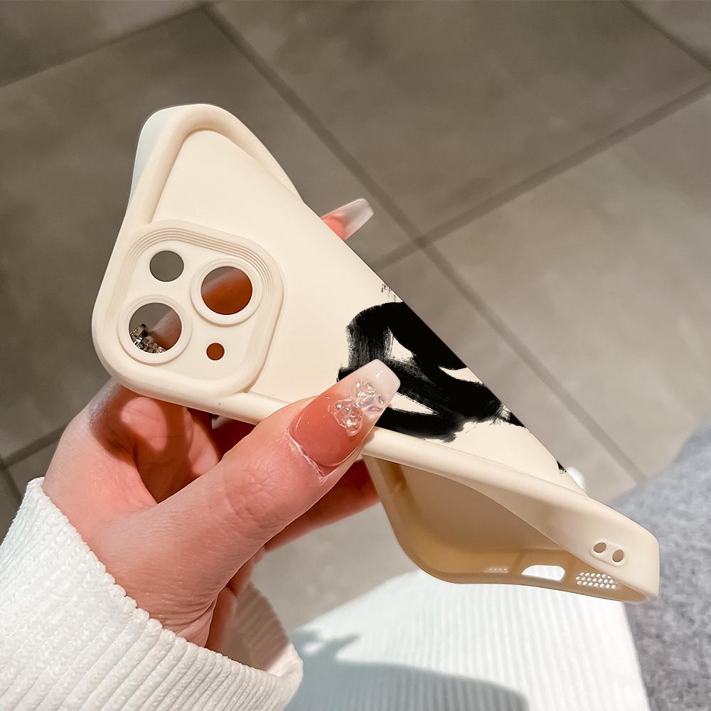 Soft Silicone Square Ladder Printing Pattern Phone Casing Full Cover Camera Shockproof Protection Rubber Case for iPhone Infinix Tecno OnePlus