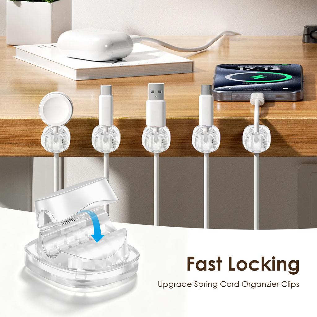 Rotatable Cord Organizer Cord Holder Charger Cable Management Adhesive Wire Organizer Keeper Nightstand Home Office Accessories