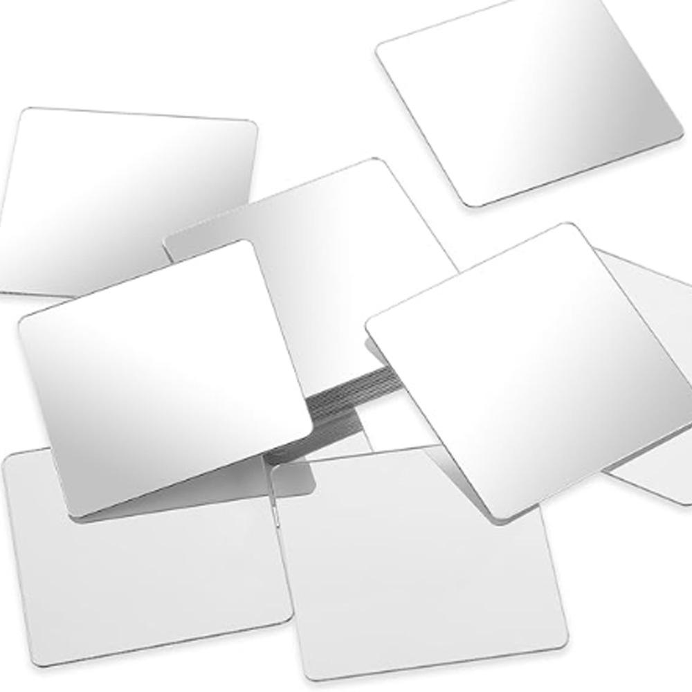 100-Piece Self-Adhesive Square Mosaic Mirror Wall Stickers for Home Decoration