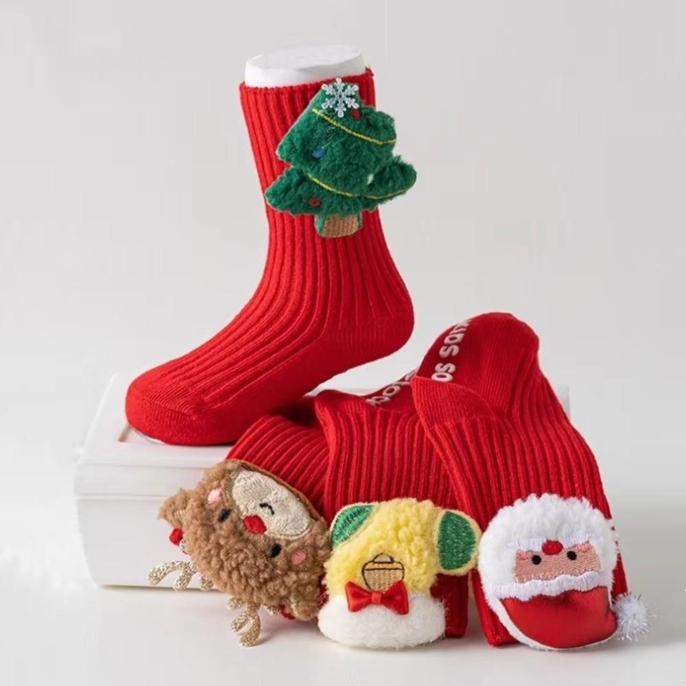 Dicke Warme Boden Kleinkindsocken Weihnachten Niedlicher Elch Kinder Babystrumpf Baum Schneemann Socke Für Junge Mädchen