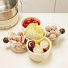 Rotating Divided Hot Pot Serving Tray Stackable Vegetable Ingredient Organizer with Draining Function Space-Saving Prep Platter for Family Meals &