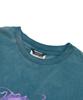 STIGMA Crayon Flower Vintage-Like Washed Oversized Short Sleeves T-Shirts Blue