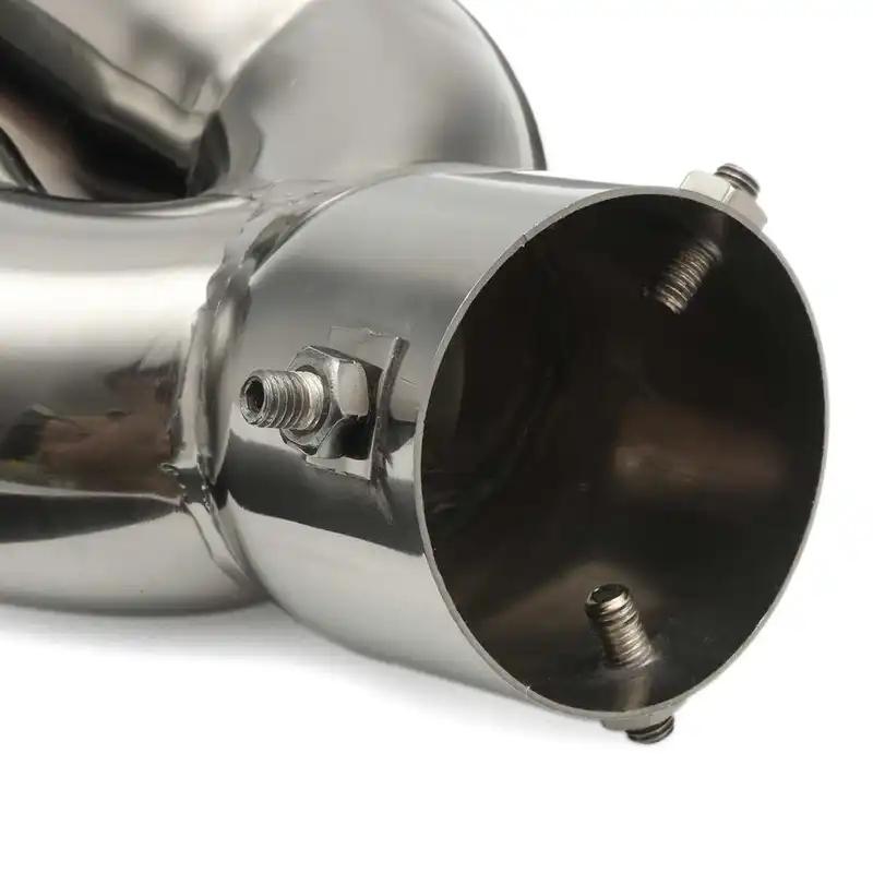Universal Car Exhaust Muffler 63-76mm 3 Inch Round Tip Stainless Steel Tail Rear Chrome Exhaust Pipe Round