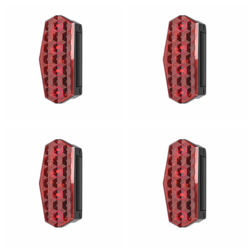 4Pcs Shake To Bright Vehicle Led Rear Light Solar Powered Emergency Alarm Strobe Vehicle Warning красный