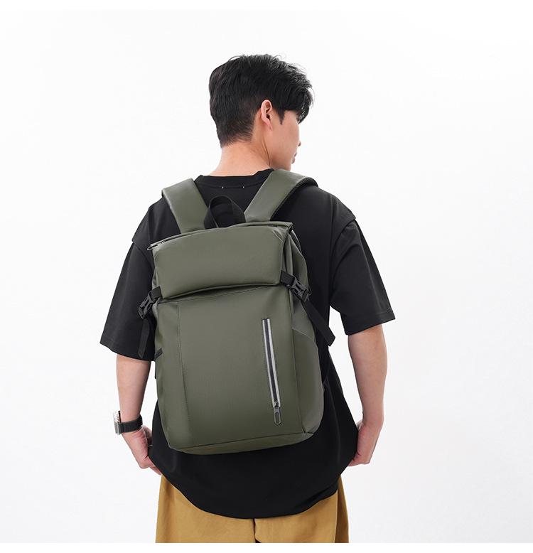Minimalist Water-resistant Leather Backpack - Ideal for Men, Students, and Commuters