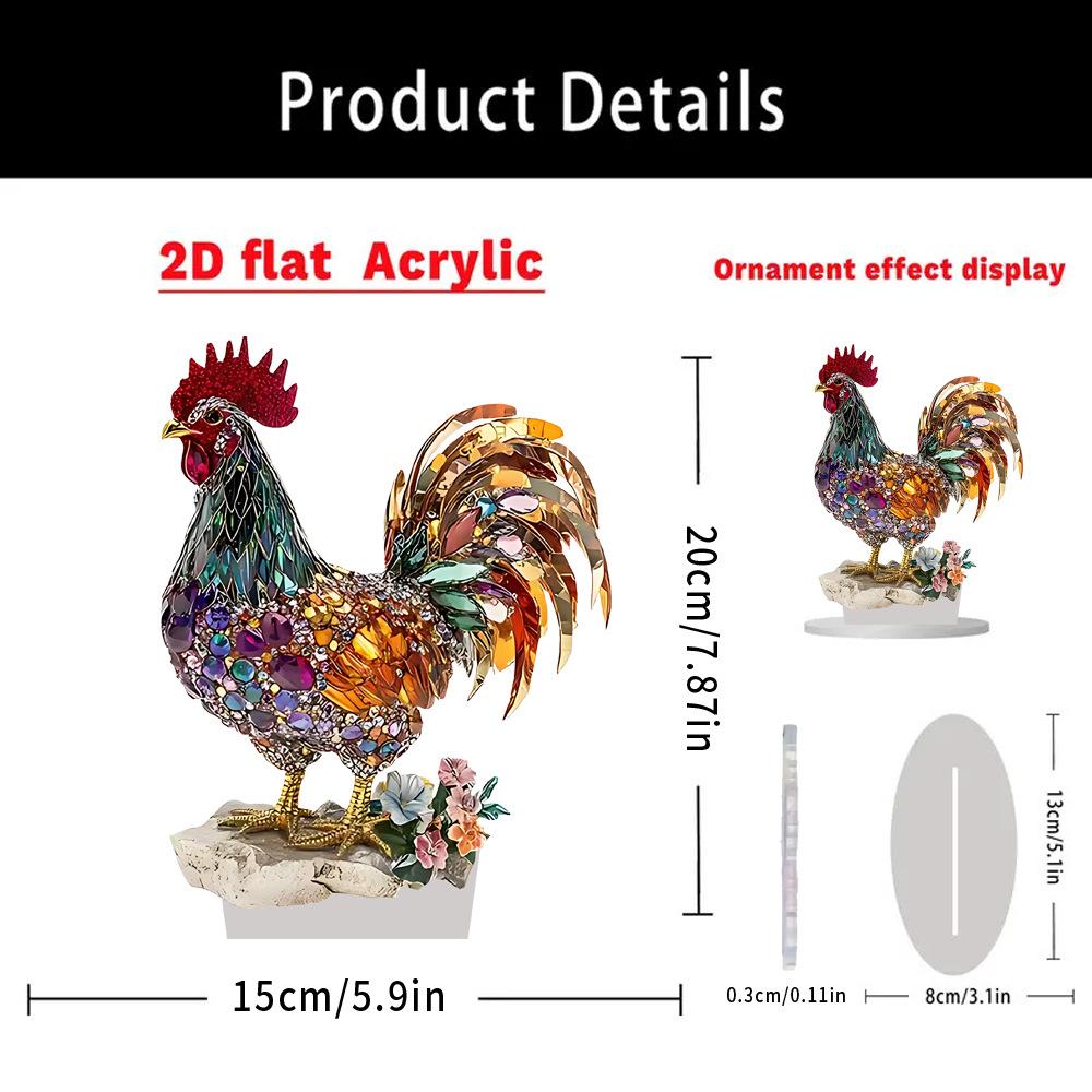 Creative Colourful Fortune Rooster Animal Ornament