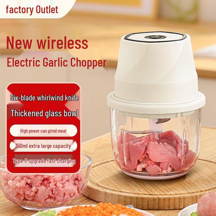 Rechargeable Electric Mini Garlic Press & Chopper