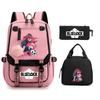 Peripheral Printed Backpack Leisure Student School Bag Pencil Bag Lunch Bag Set