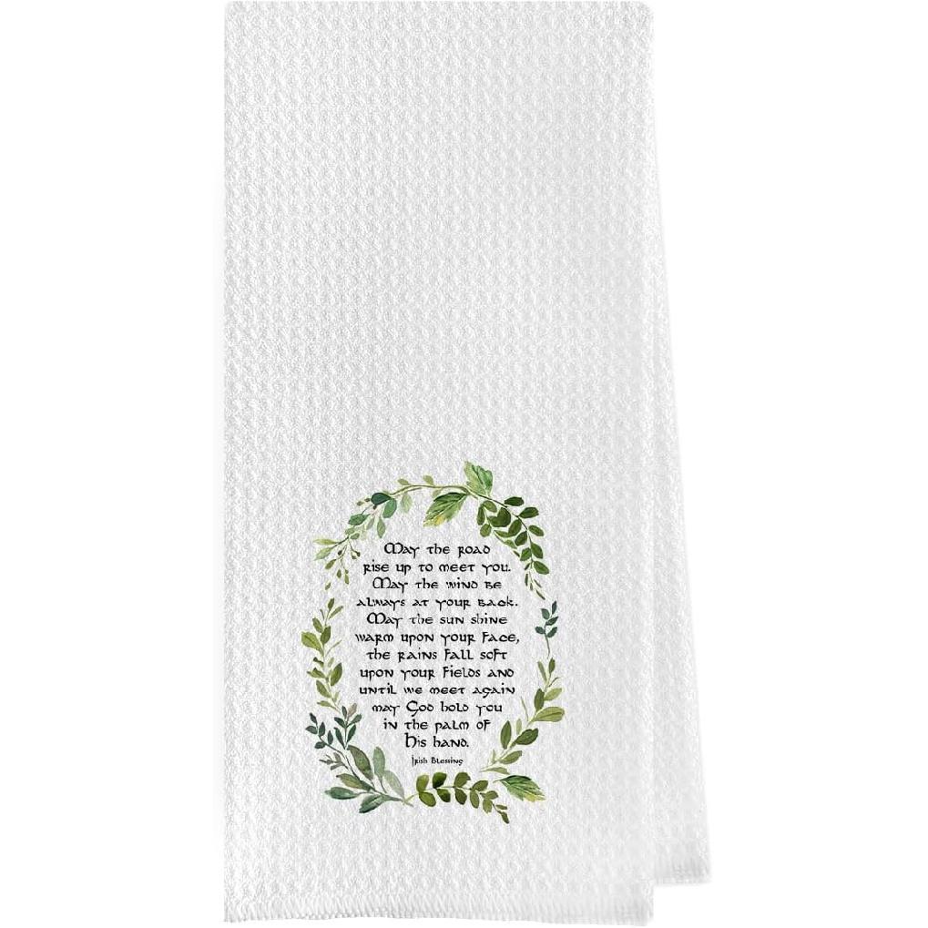 Irish Blessing Dish Towel - Irish Gifts Decorative Waffle Weave Kitchen Towels, Irish Gifts Hand Towels, Irish Tea Towels, Irish Gifts for Women, St. Irish Blessing3