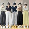 2026 Women's Breathable Cotton Summer Sports Shorts with Drawstring; Loose Fit, Slimming, Pocket Design, Wide Leg Casual Outerwear.