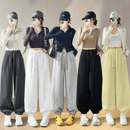 2026 Women's Breathable Cotton Summer Sports Shorts with Drawstring; Loose Fit, Slimming, Pocket Design, Wide Leg Casual Outerwear.