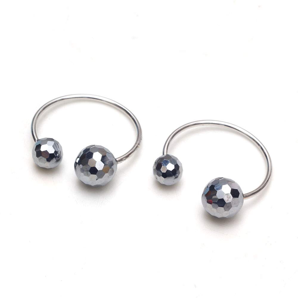 

Терагерцовая руда Кафф для ушей Набор из 2 шт. Ювелирные изделия для акупунктуры ушей Серьги Пирсинг Здоровье Массажные бусины x 8 мм [OVER-9] Женские Мужские [Бусины 10 мм] серый