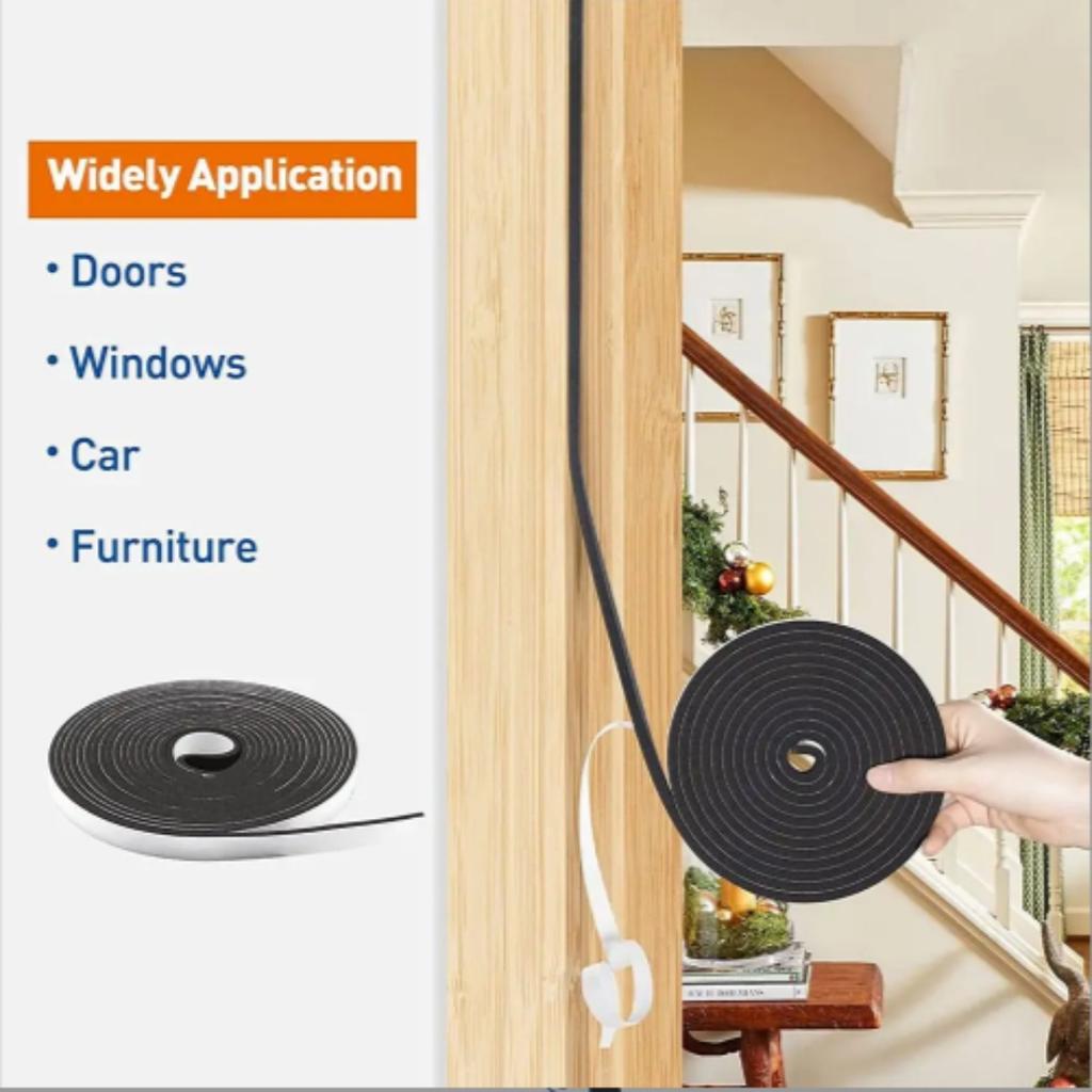 4m Foam Window Sealing Strips Windproof SoundProof Door Weather Stripping Dustproof Selfadhesive Tape Door Seam Sealing Strip