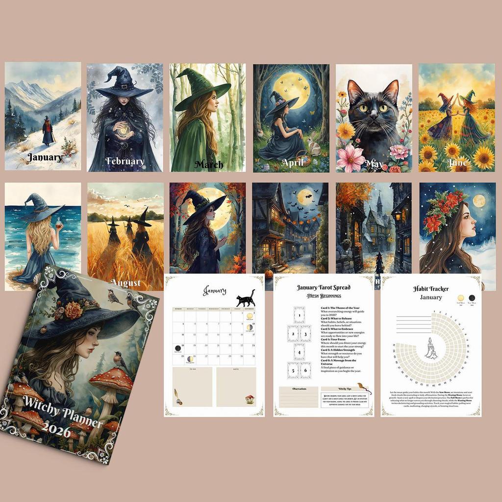 Witchy Magic 2026 Daily Planner & Handbook