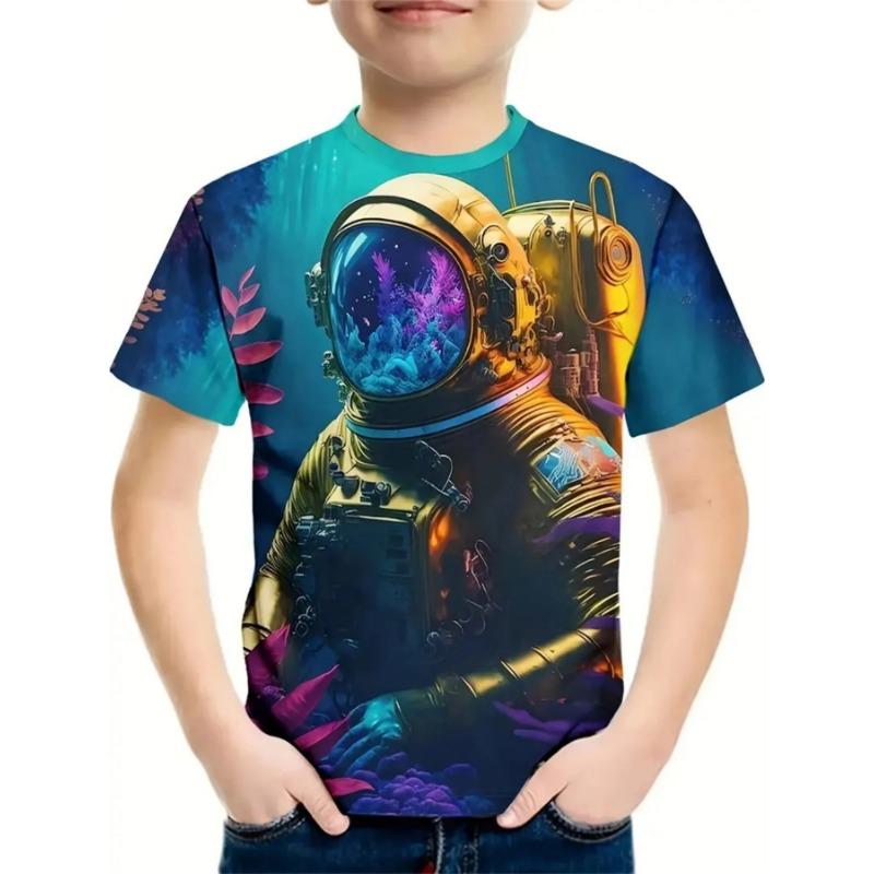 Fashion Children's T-Shirt Summer Short Sleeve T-Shirt for Boy Cartoon 3D Print Boys T-Shirt Crew Neck 2025 Children's Clothing