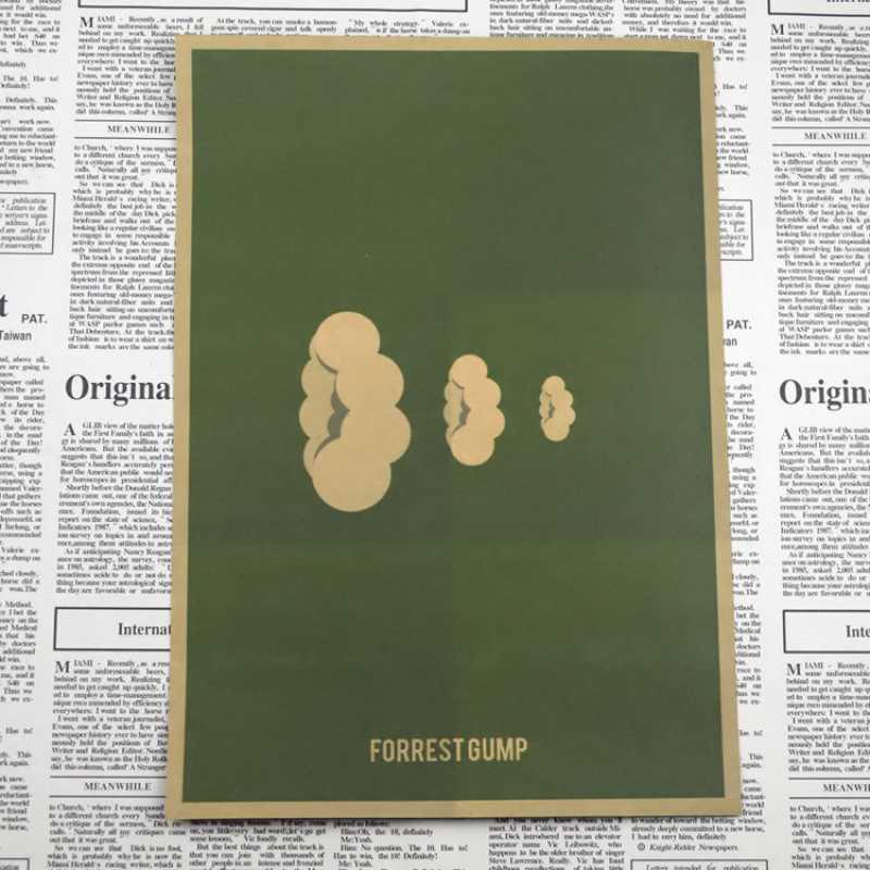 Kostenloser Versand Forrest Gump Klassischer Filmplakat Retro Kraftpapier Dekor