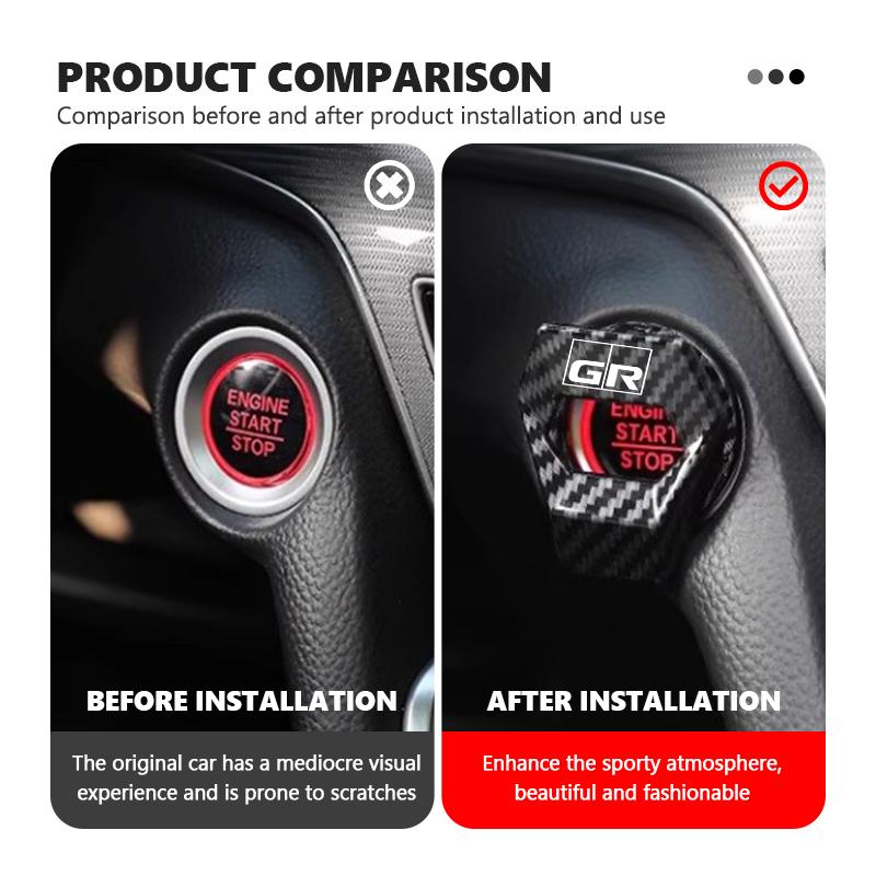 Car One-Click Engine Start Stop Switch Button Cover Protector Ring Decorative Accessories For Toyota Gazoo Racing TRD Corolla
