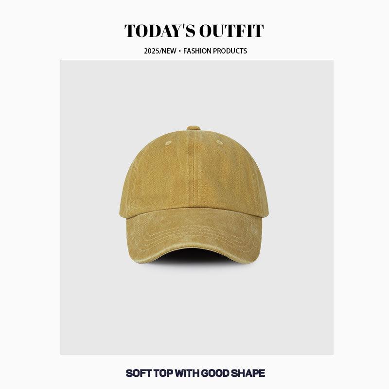 Men's Big Head Hat  Four Seasons Sun Hat  Washing Denim Baseball Hat  Women's Face  Small Old Gray Baseball Cap