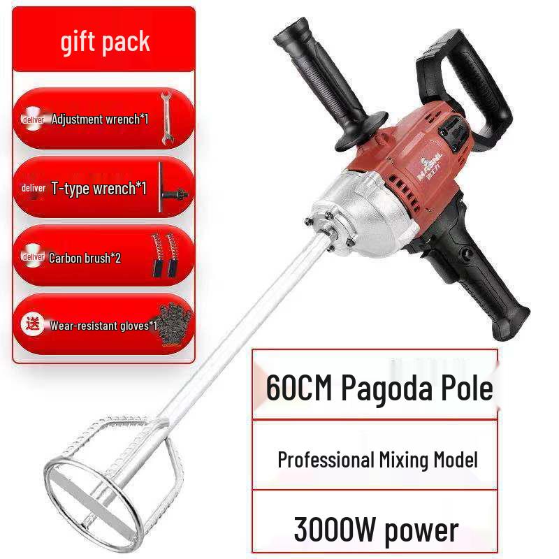 High-Power Multi-Use Mixer for Aircraft Drilling, Painting, Putty, Plaster, Cement, Mortar, and Meat Filling.