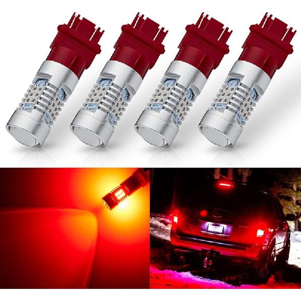 Antline Extremely Bright 3157 3156 3156A 3057 4057 4157 3057LL 3457 3157K 21-SMD 1260 Lumens LED Bulb Replacement Brilliant Red For Car Brake Tail