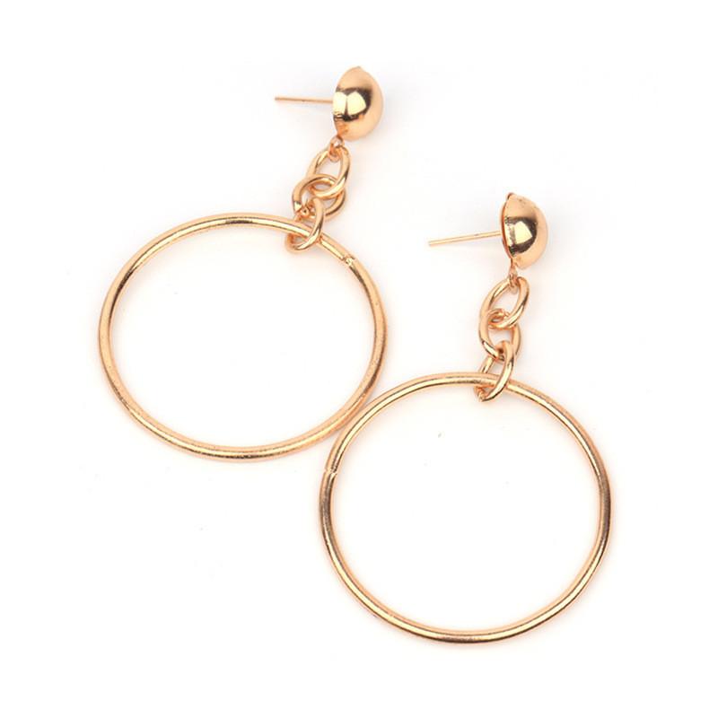 

Unique Circle Gold Earrings Geometric Shape For Women Fashionable