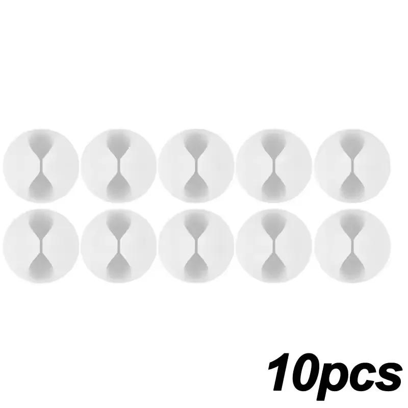5/50 Stück Kabelclip Wickler Organizer Runde Ladekabelclips Schreibtisch Ordnung Management Draht Klebehalter Klemme für Zuhause Büro Auto