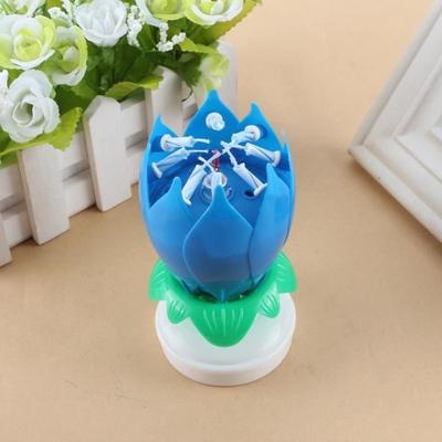 Magische Lotus-Geburtstagskerze mit Musik und Drehung - Blau - Kind - Gemischt