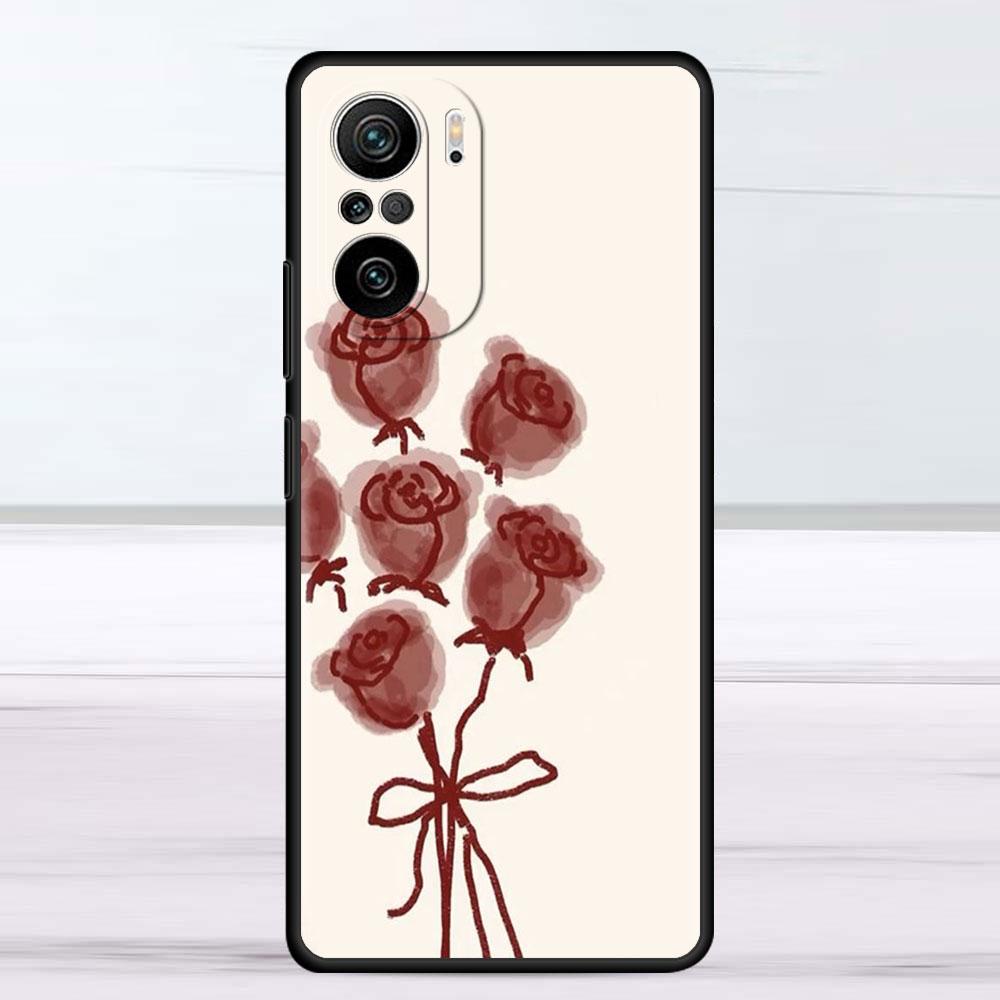 Case For Xiaomi Redmi Note 11 9S 10 9 8 7 9A 9C 9i K40 8T 10C 9T K50 Silicone Phone Shell Flower Cute