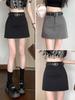 2024 Gray High-Waist Slimming A-Line Pencil Midi Skirt for Women