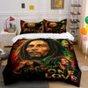 Set Biancheria da Letto Stile Reggae con Stampa One Love (1 copripiumino, 2 federe, piumino non incluso)