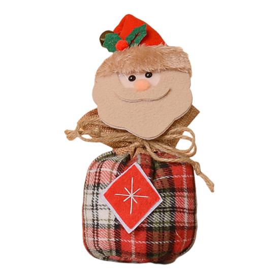 Christmas Drawstring Gift Bag 3D Plush Reindeer Santa Snowman Fruit Sacks Reusable Fabric Candies Goodie Storage Bag for Xmas Party Favors