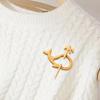 Wooden Animal Brooch Panda Swan Squirrel Sweaters Scarves Brooch Pins Badges Soft Feel Knitwear Accessory