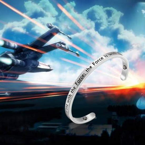 Lywjyb Birdgot Das Macht Armband Ich bin eins mit den Mächten Die Macht ist mit mir Ein Metallschmuck, Größe,