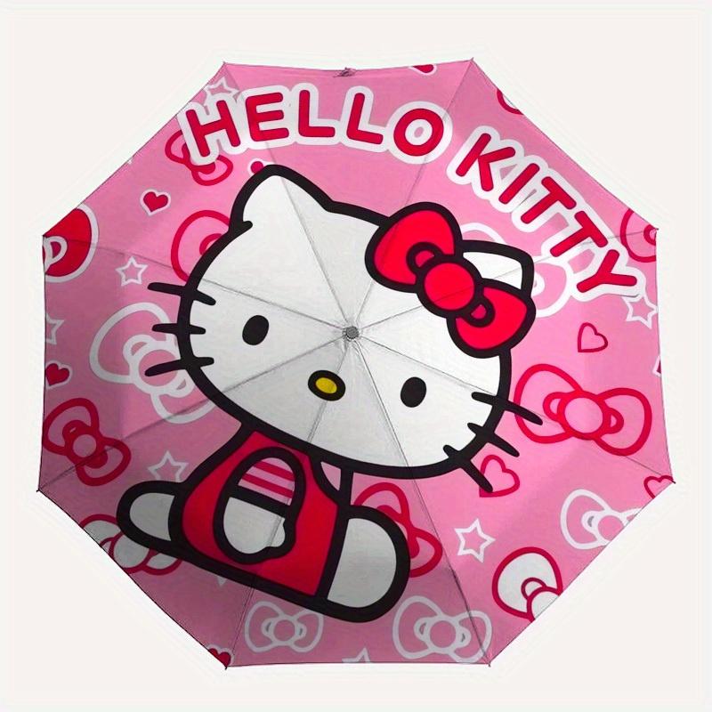 1pc Hello Kitty Pink Background Umbrella with Plastic Handle,Suitable for All Seasons Home Travel Outdoor UmbrellaSanlio314