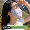 Ice Silk UV Protection Face Mask for Women - 3D Fit, Breathable, and Sun-Blocking with Eye and Chin Coverage.