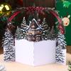1 Unidade Cartão de Natal 3D Com Design de Casa de Inverno Nevado e Árvore de Natal Envelope Incluído Saudação Festiva Para Família Amigos