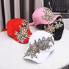 European-American Luxury Rhinestone Sun Protection Baseball Cap for Women