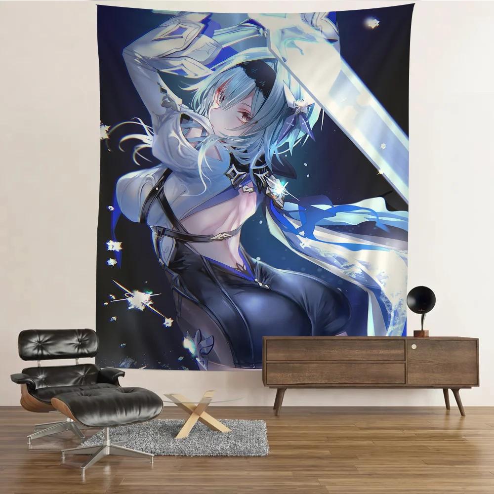 Genshin Impact Ganyu Hanging Bohemian Tapestry Hanging Tarot Hippie Wall Rugs Dorm Japanese Tapestry