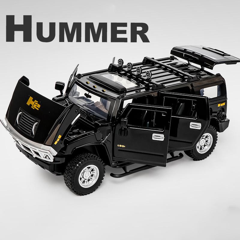 1/24 Hummer H2 Legierungsauto Modell Diecasts Metallspielzeug Fahrzeuge Hohe Simulation Sound Licht Sammlung Kinder Exquisite Geburtstagsgeschenke