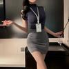 Sexy Lingerie Female Secretary Cosplay Uniform Flight Attendant Professional Hip Skirt Passion Nightclub Flirting