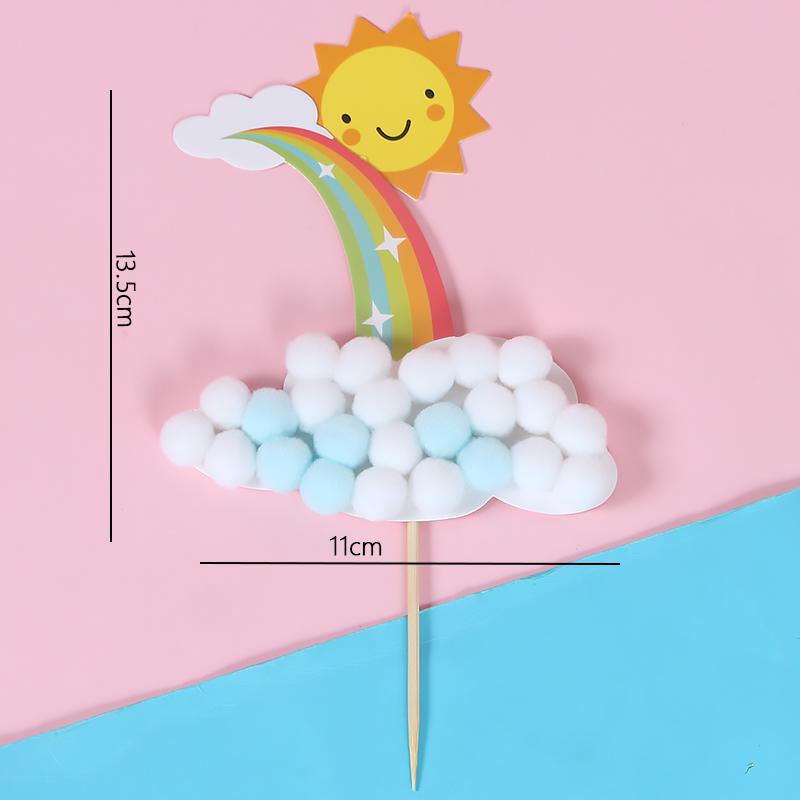 Rainbow Birthday Cake Toppers - Colorful Party Decorations & Dessert Table Accessories
