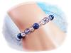 Hexagram Lapis Lazuli Cosmo Aura Good Luck Power Stone Natural Stone Bracelet Cut Crystal Glitter Blue Starry Sky Organdy Pouch 7 K94 [Cat's Dream]