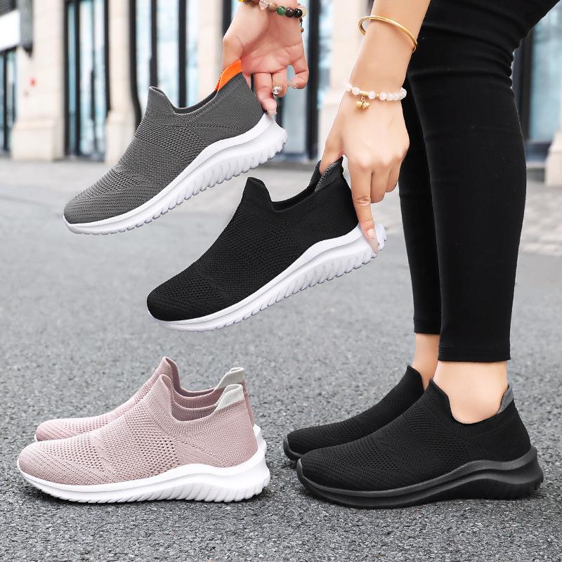 Shoes Women's Shoes Versatile New Casual Shoes Breathable Single Shoes Flying Woven Lightweight Mesh Shoes Soft Sole Lightweight Women's Shoes
