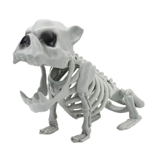 Halloween Skeleton Animal Decoration Creepy Cat/Dog/Bird/Rat/Goat Head Plastic Bones for Courtyard Graveyard Halloween Decor